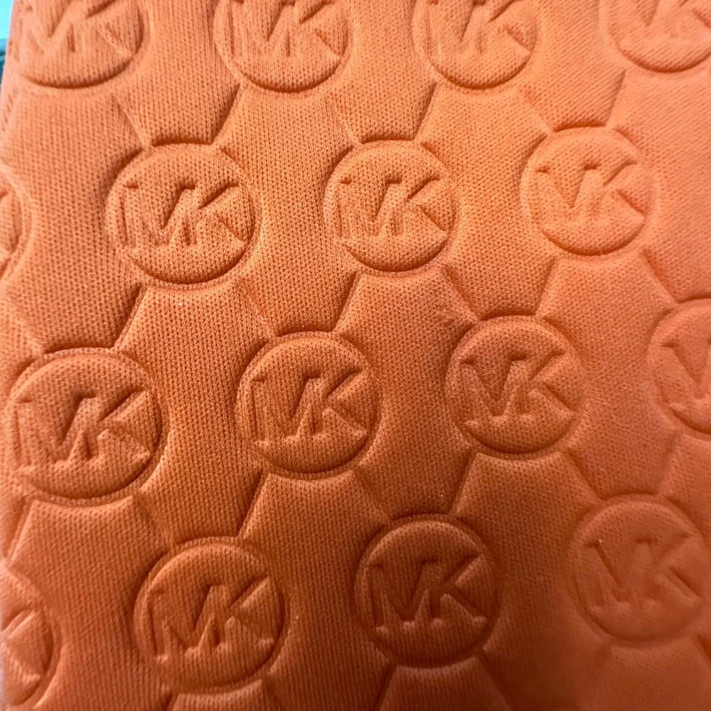 Michael Kors Neoprene Tablet Case Tangerine Embossed Monogram iPad Sleeve